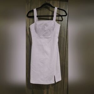 Hollister XS purple gingham adjustable strap mini dress
